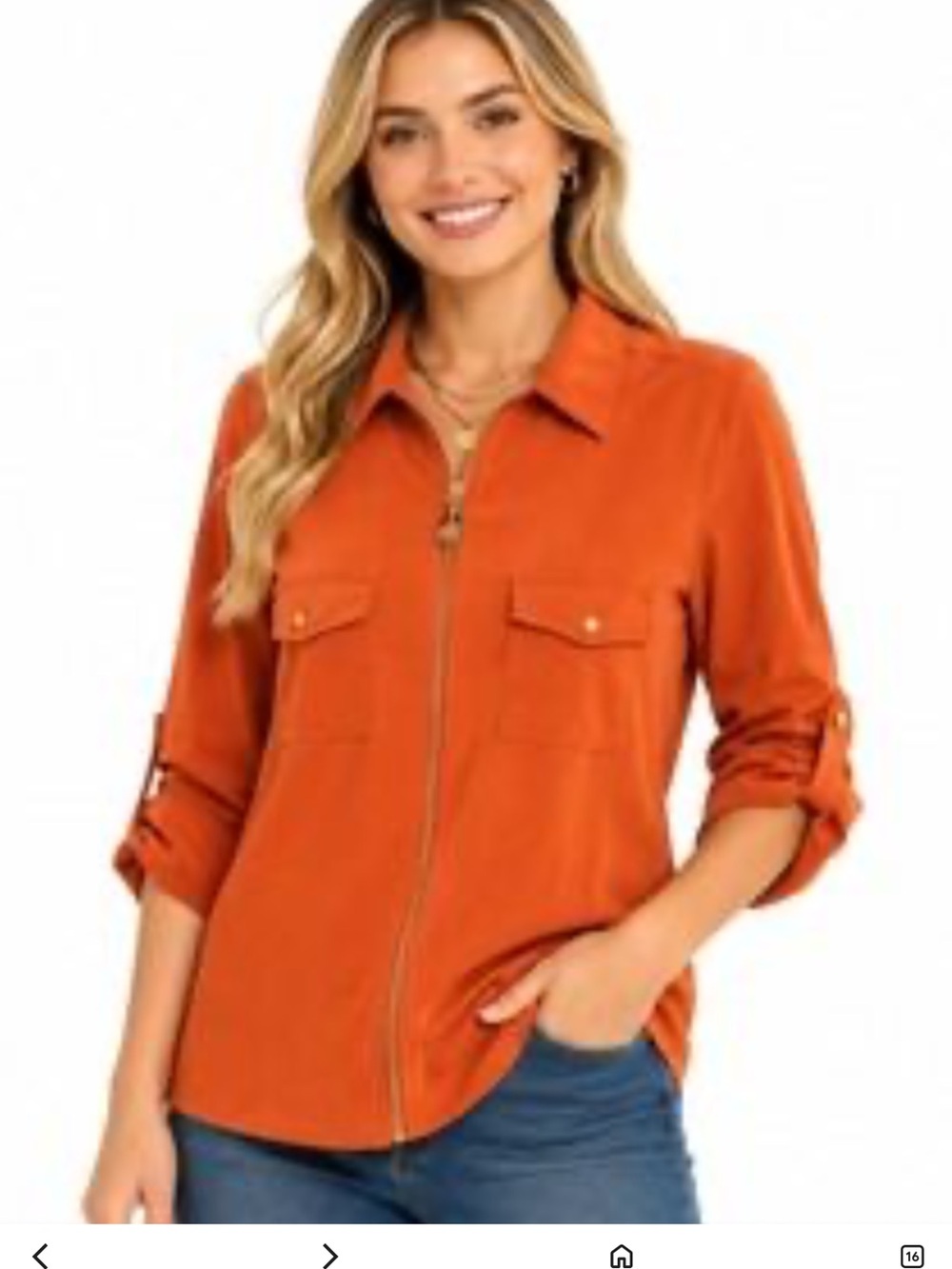 Michael Michael Kors Women's Zip-Front Shirt Jacket Orange coral small NWOT